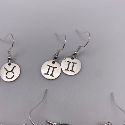 Silver Solid Star Sign Earrings