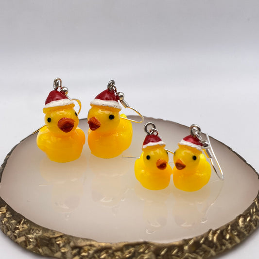 Santa Duck Earrings