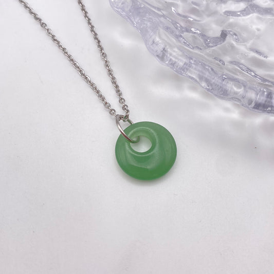 Green Aventurine Hoop Necklace