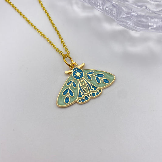 Colourful Moth Necklace