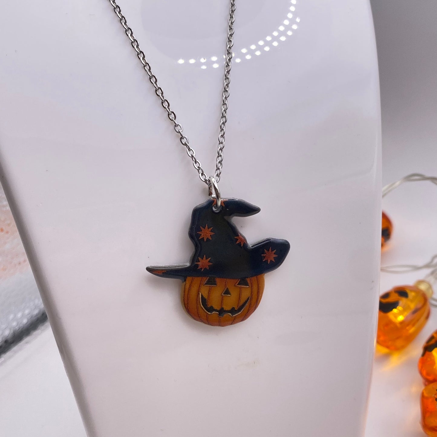 Pumpkin Witch Necklace