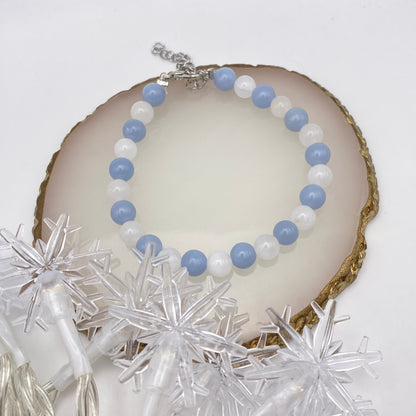 Round Blue and White Crystal Bracelet