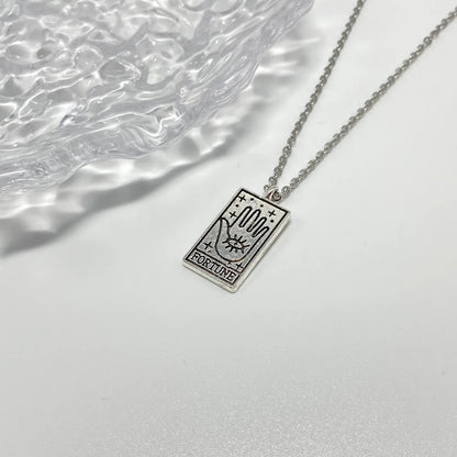 Silver Tarot Card Necklace