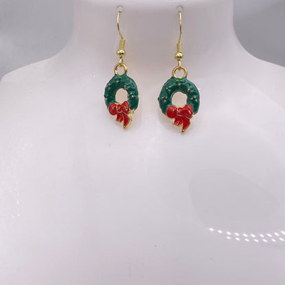 Colourful Gold Wreath Earrings