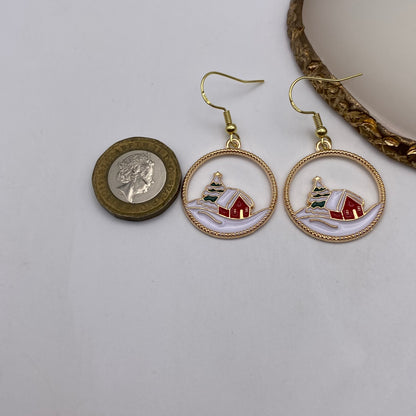 Christmas Landscape Earrings