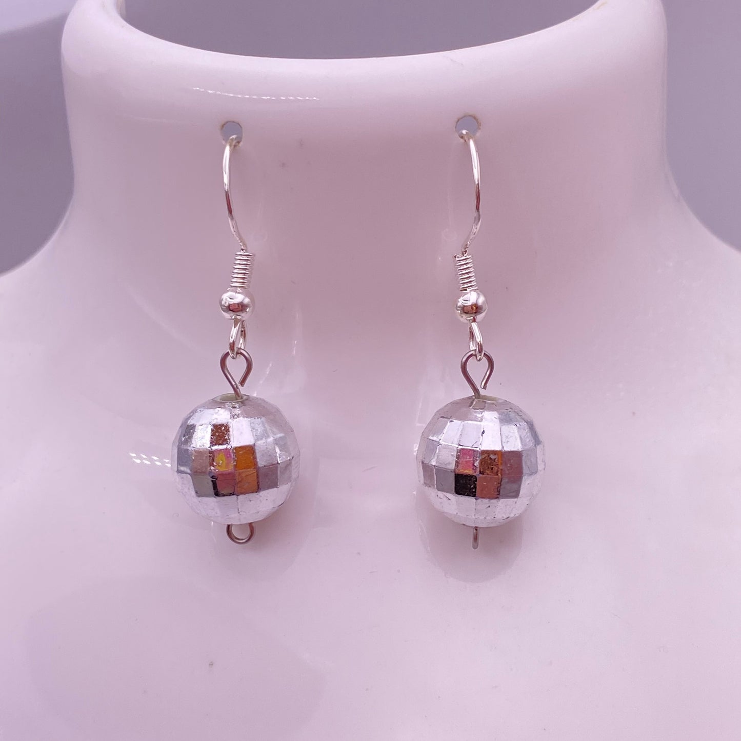 Small Mirror Disco Ball Earrings