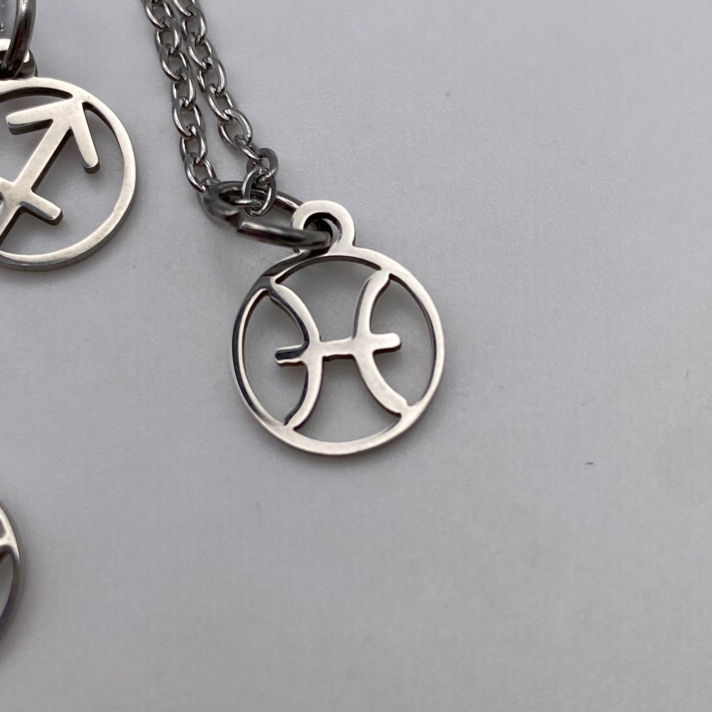 Silver Hollow Star Sign Necklaces