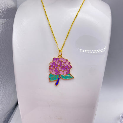 Bunch Of Violet Flowers Necklace