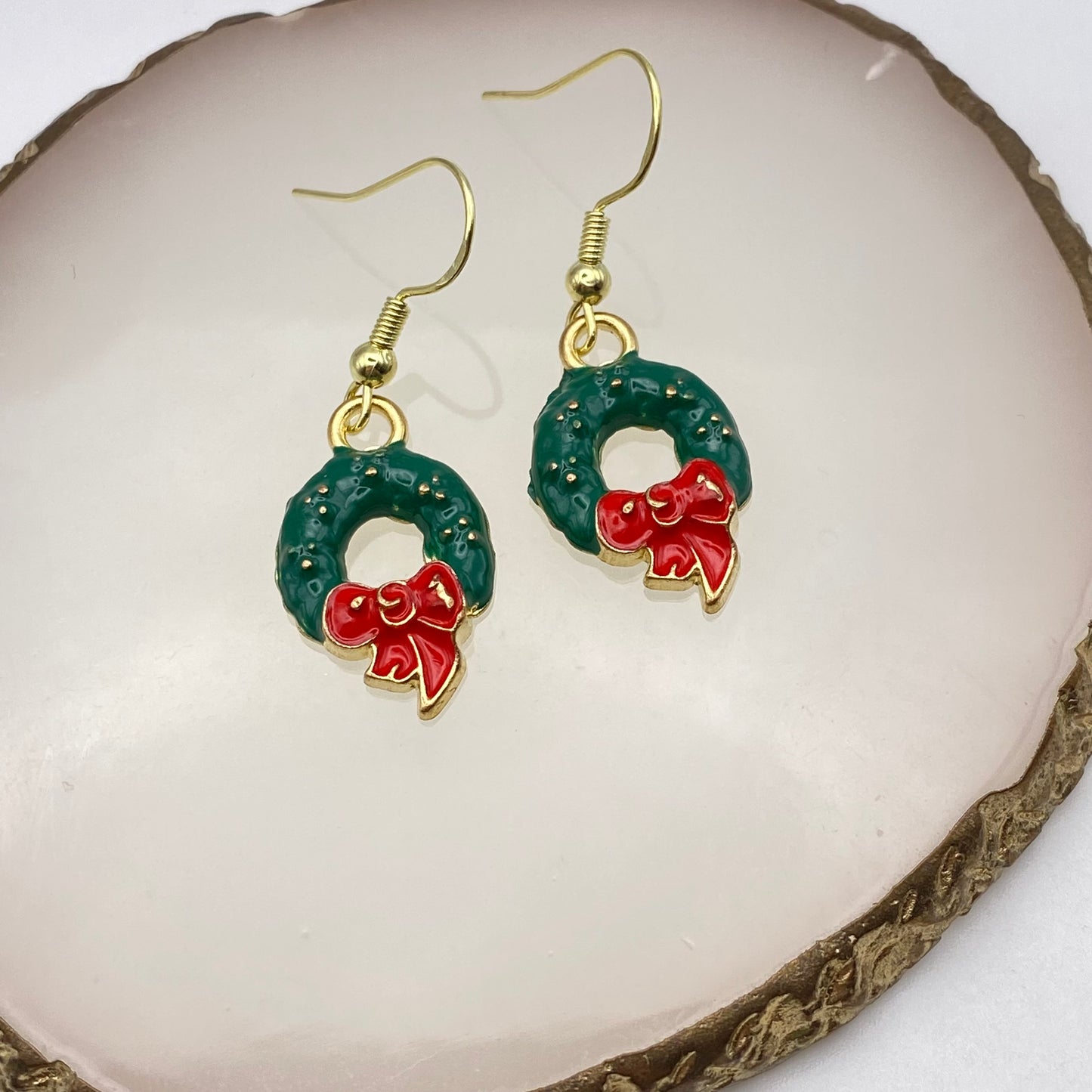 Colourful Gold Wreath Earrings