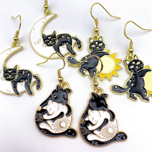 Black Cat Earrings