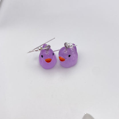 Colourful Clear Duck Earrings