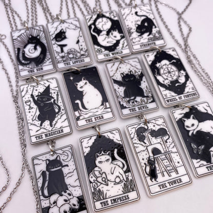 Cat Tarot Card Necklaces