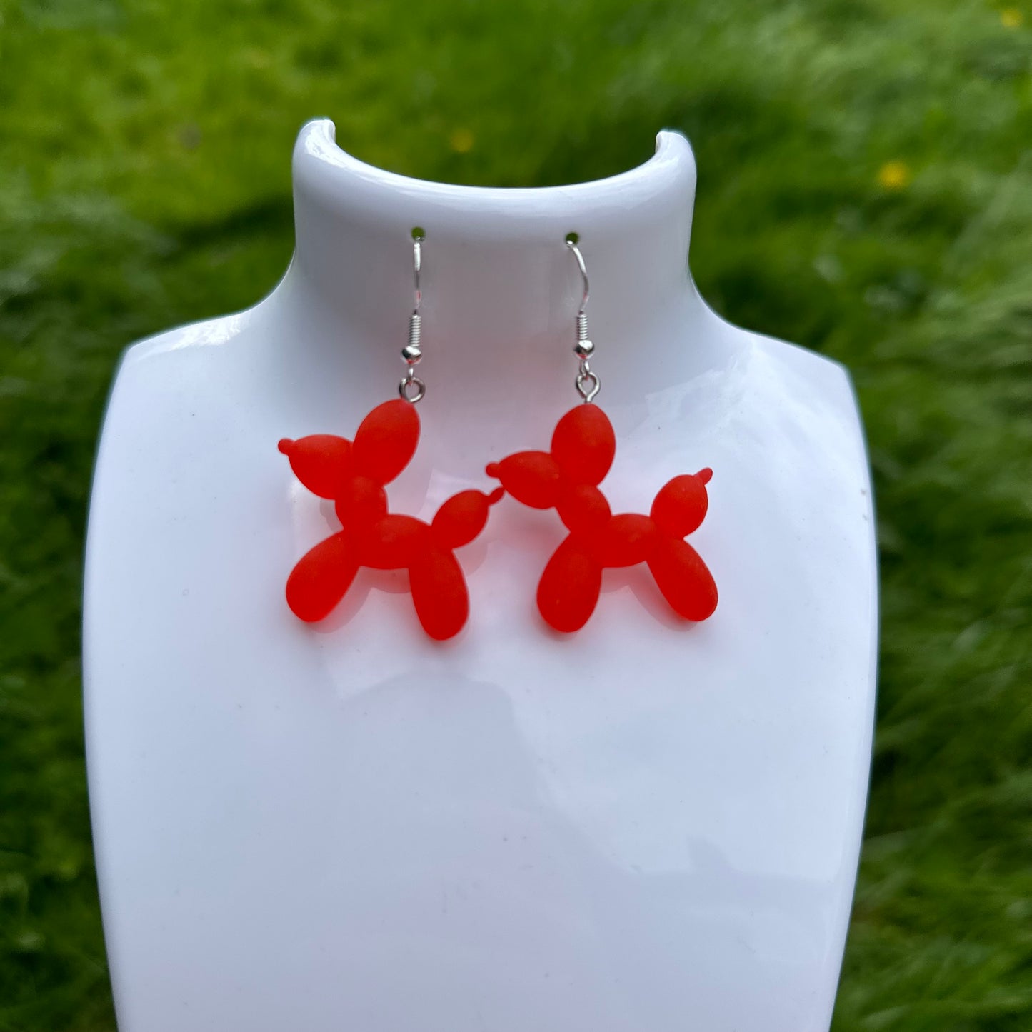 Colourful Balloon Animal Dog Earrings