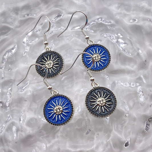 Colourful Sun Pendant Earrings