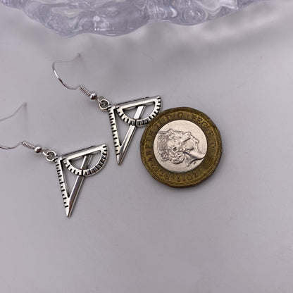 Protractor and Triangle Set Squares Earrings