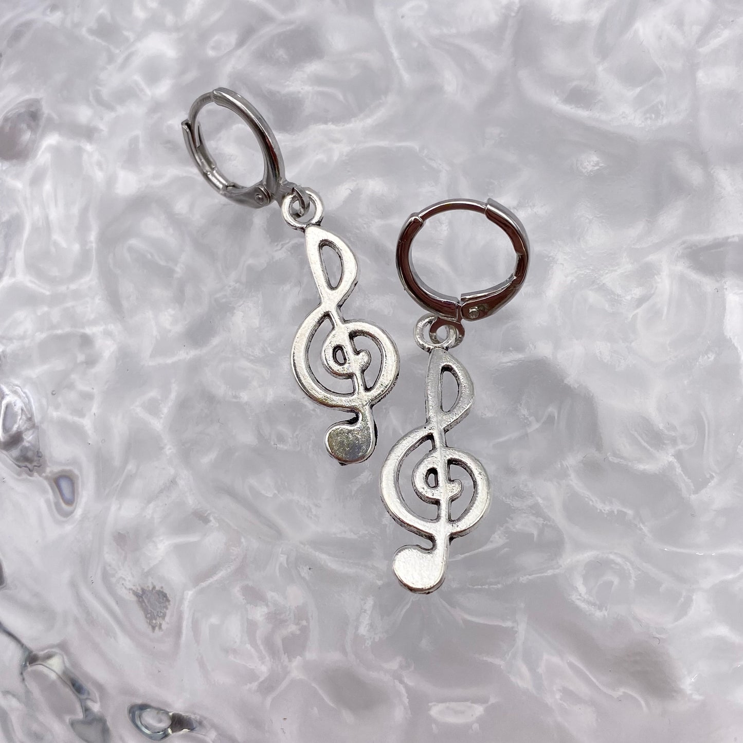 Music Note Huggie Hoop Earrings