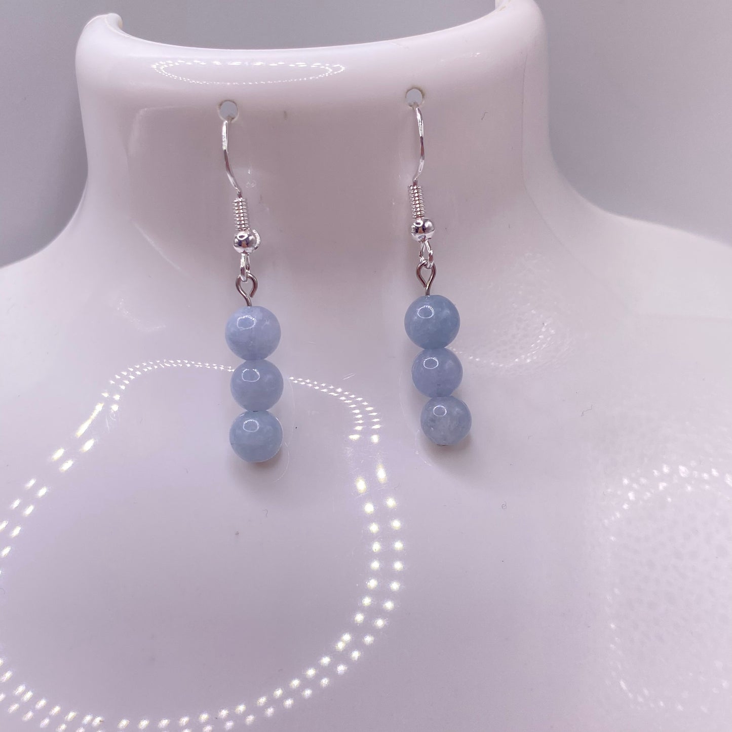 Round Angelite Crystal Earrings