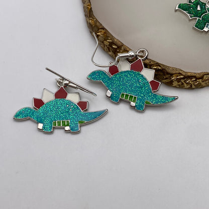 Santa Dinosaur Earrings