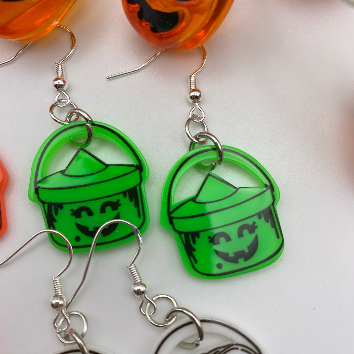 Trick or Treat Pumpkin Bucket Earrings