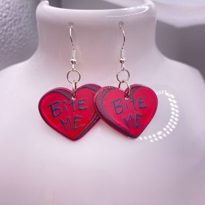 ‘Bite Me’ Heart Earrings