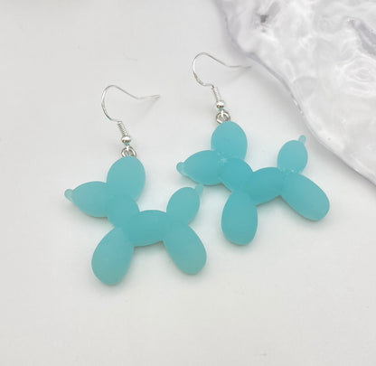 Colourful Balloon Animal Dog Earrings