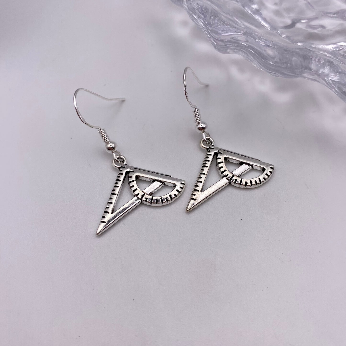 Protractor and Triangle Set Squares Earrings