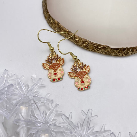 Small Reindeer Face Earrings