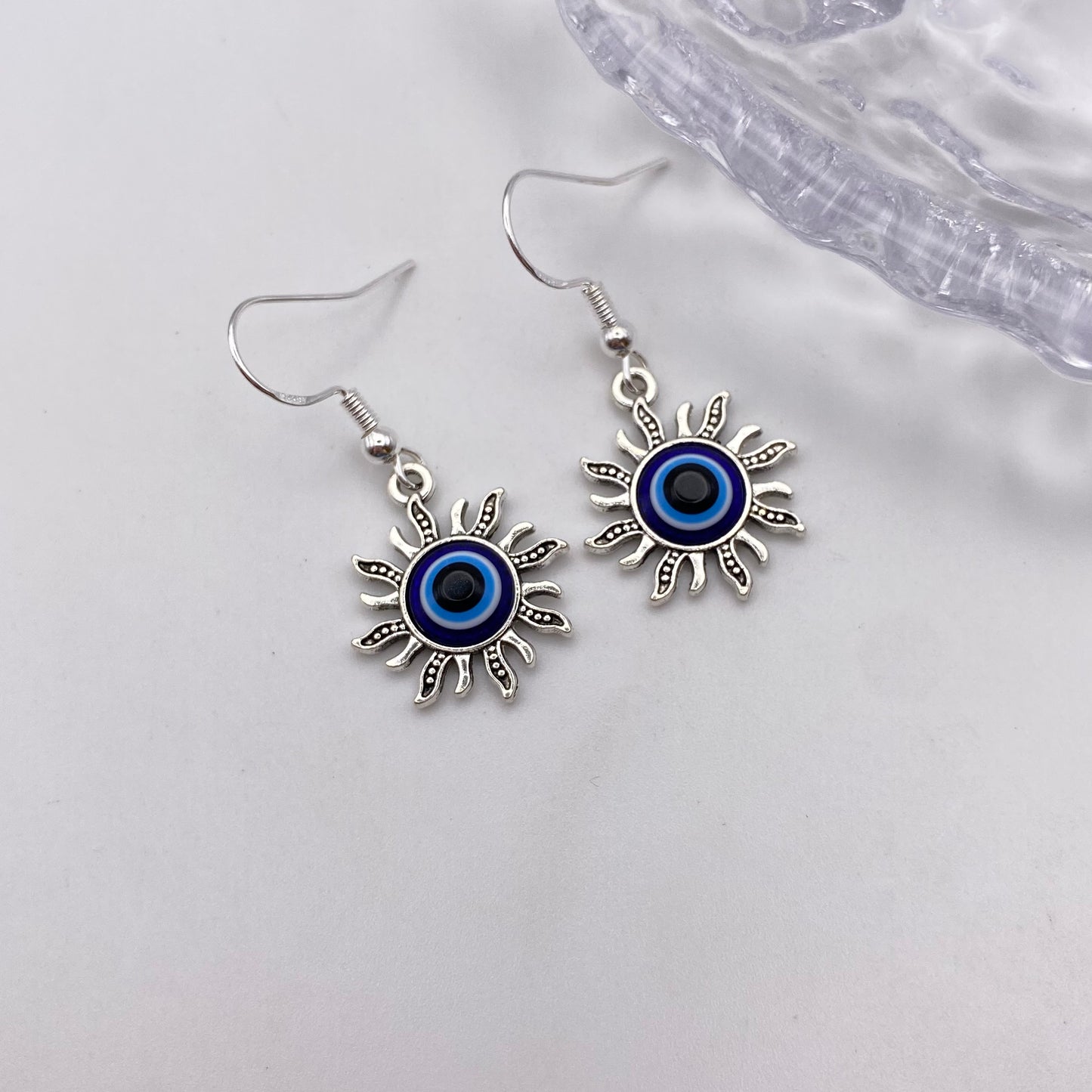 Sun Evil Eye Earrings