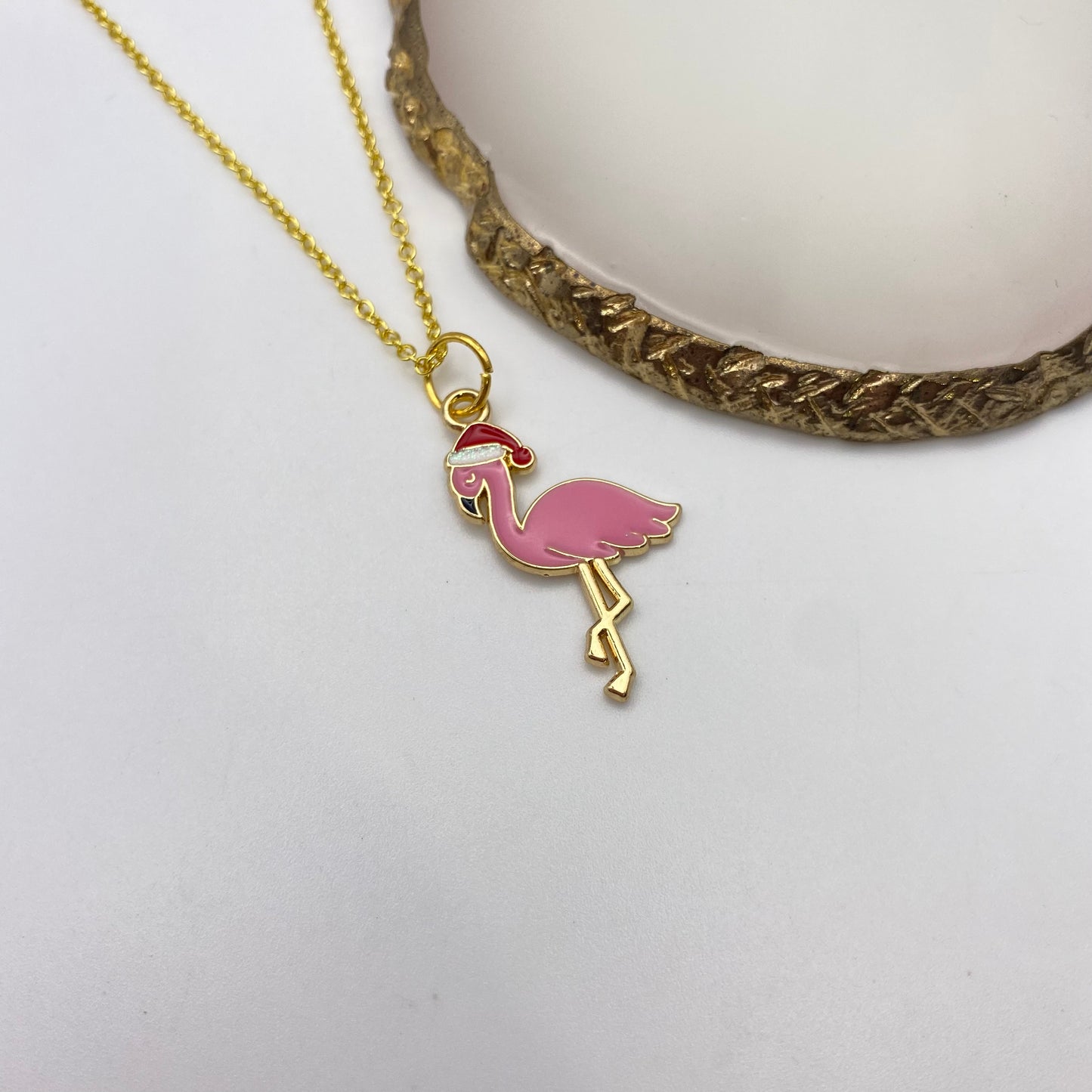 Santa Flamingo Necklace