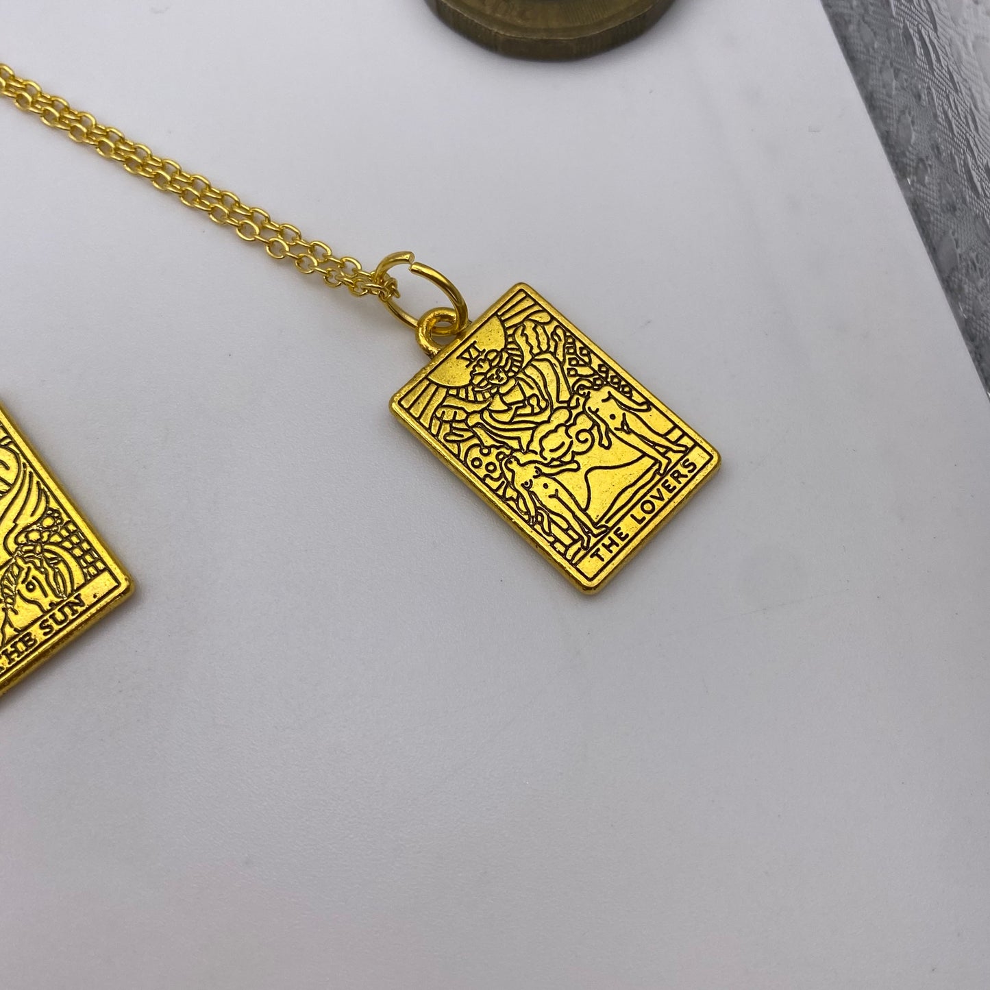 Gold Image Tarot Card Necklaces