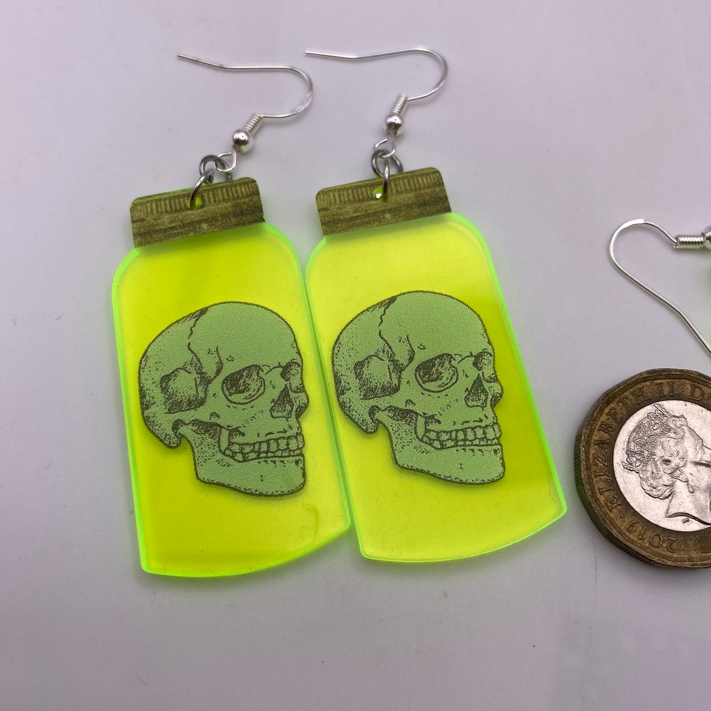 Spooky Jar Neon Earrings