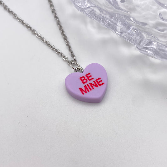 ‘Be Mine’ Purple Sweet Heart Necklace