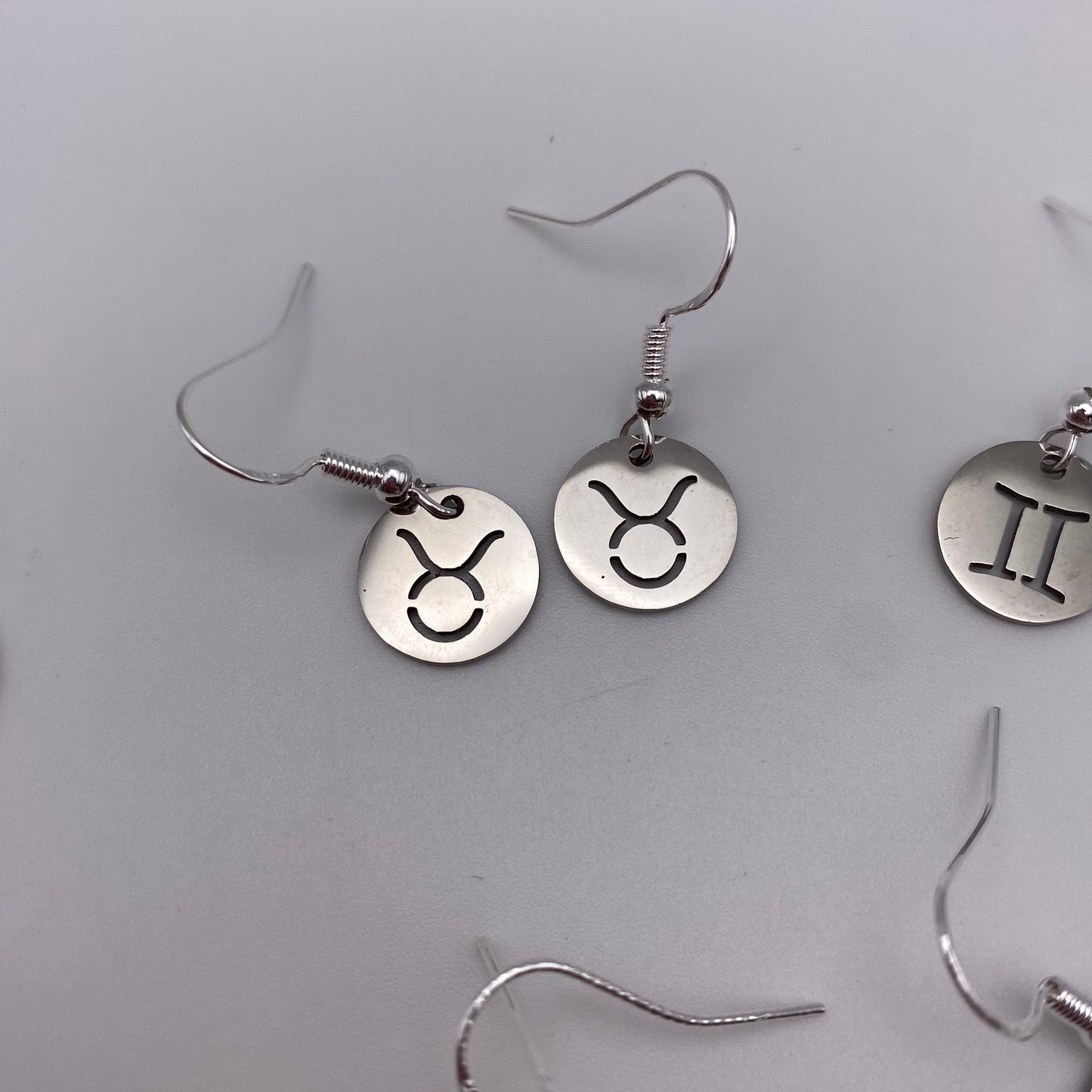 Silver Solid Star Sign Earrings