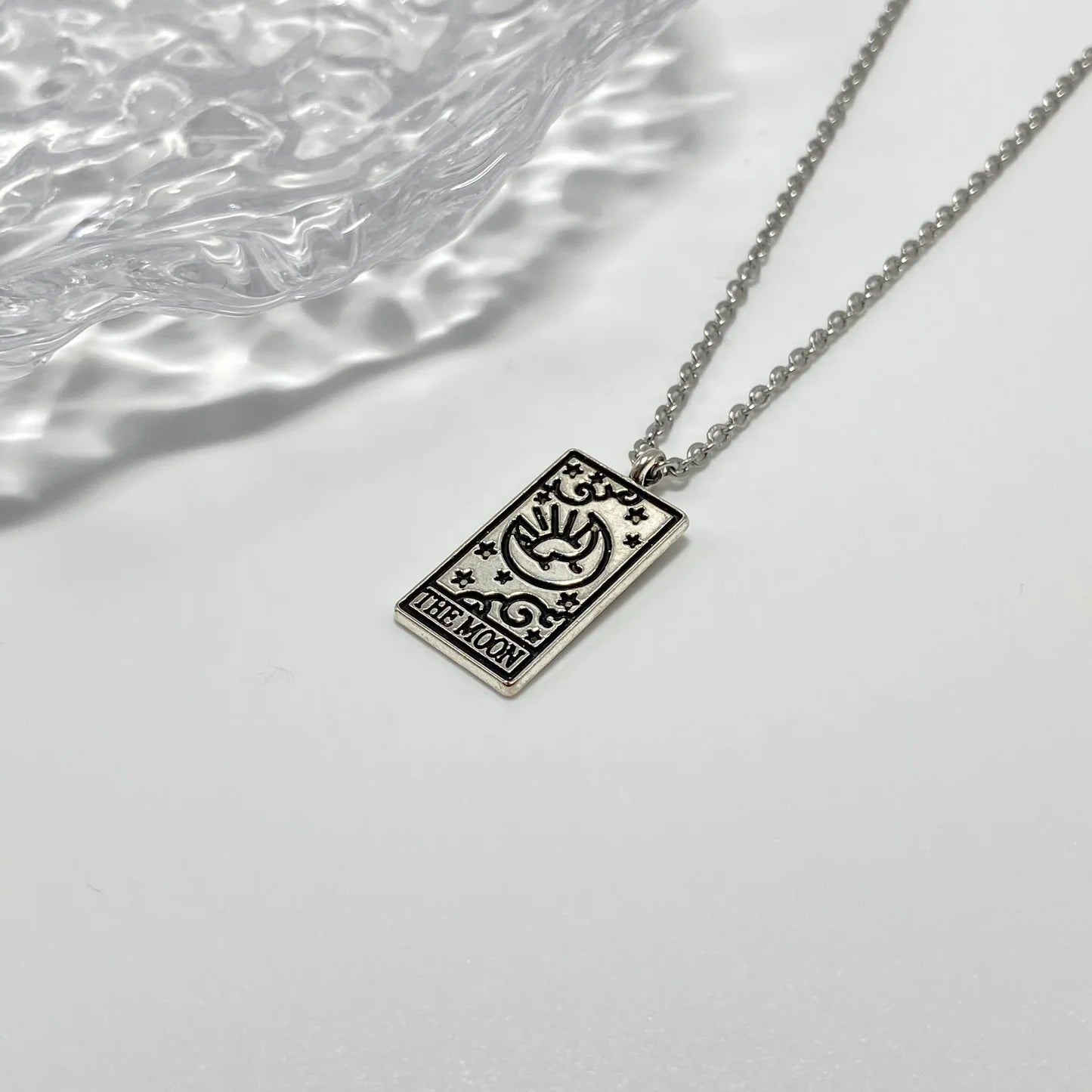 Silver Tarot Card Necklace