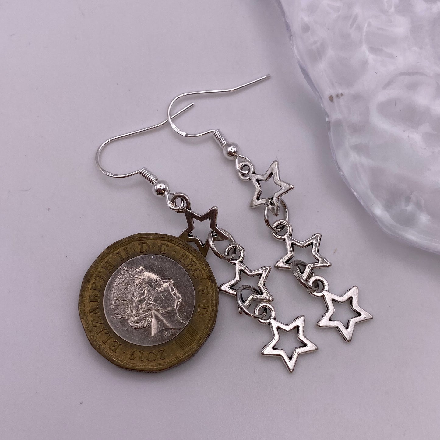 Triple Dangly Star Earrings