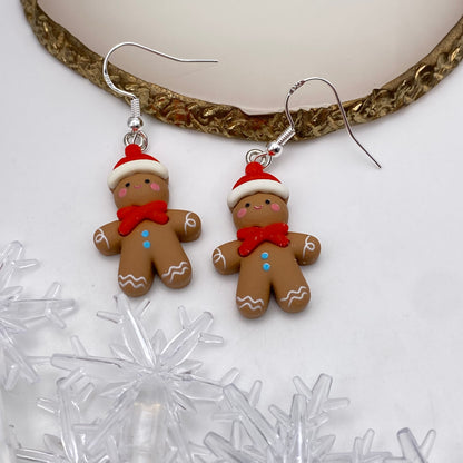 Santa Gingerbread Man Earrings