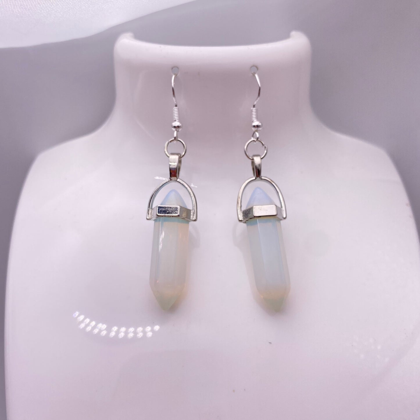 Opalite Crystal Pendant Earrings