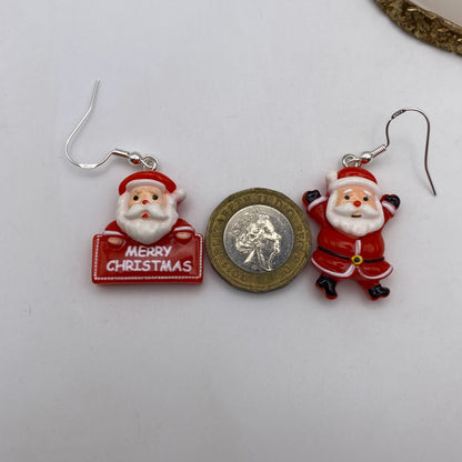 Red Santa Earrings