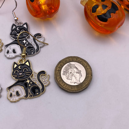 Skull Cat Earrings