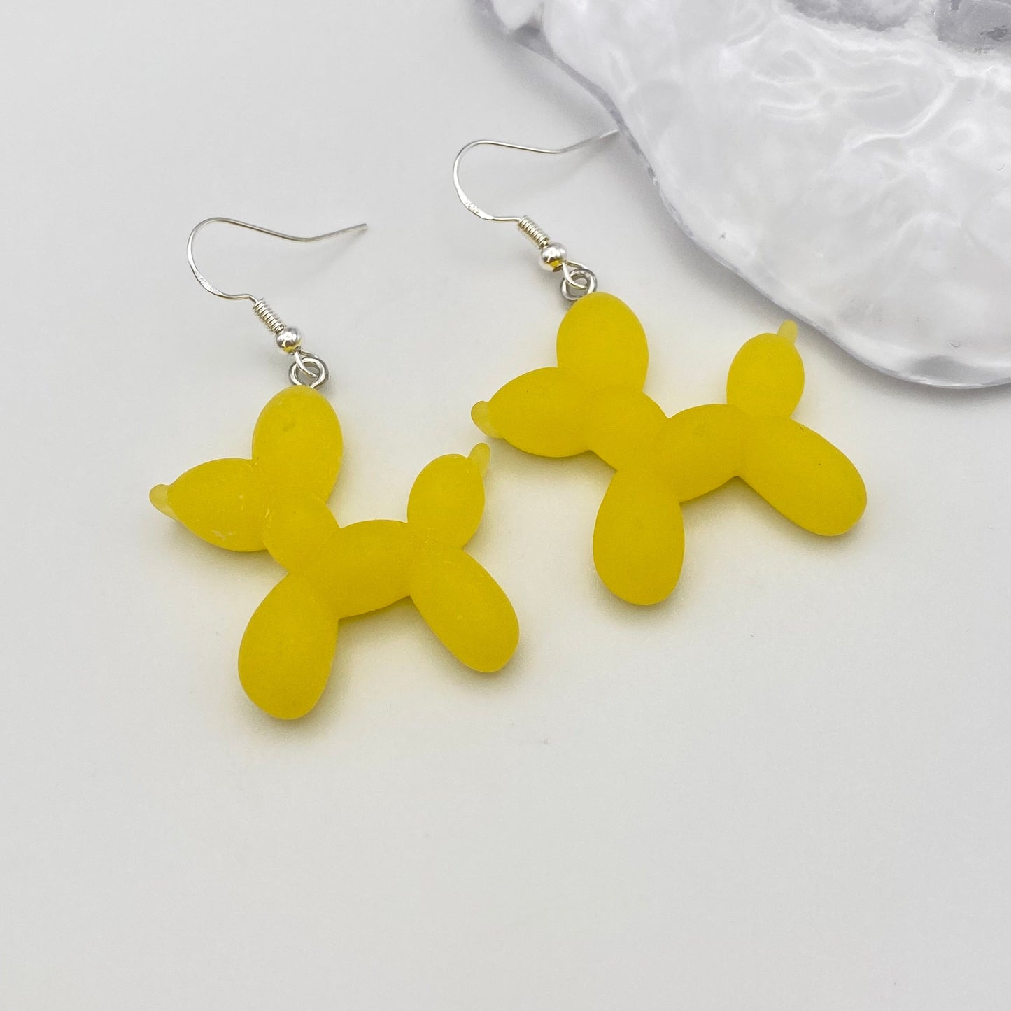 Colourful Balloon Animal Dog Earrings