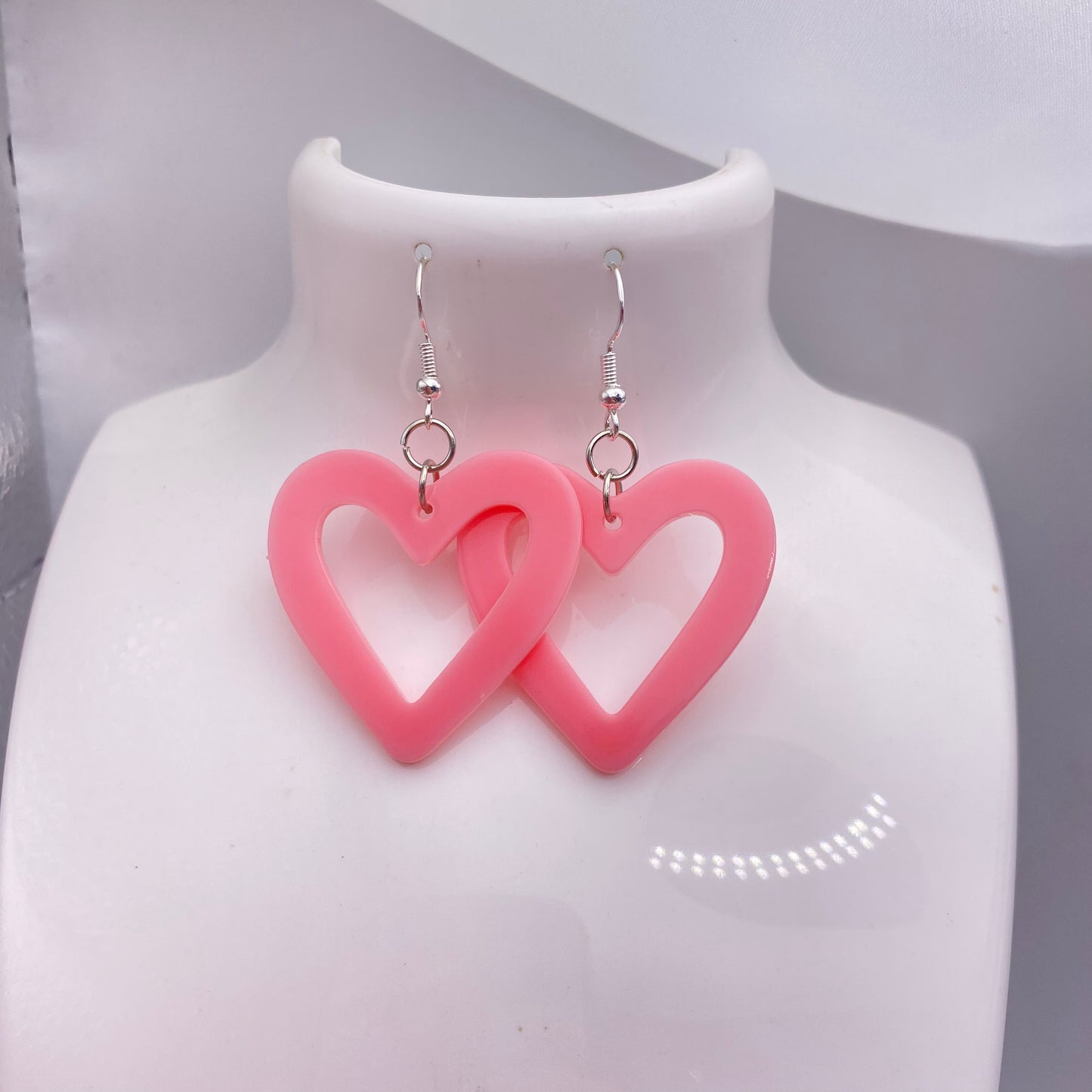 Light Pink Heart Earrings