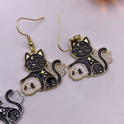 Skull Cat Earrings