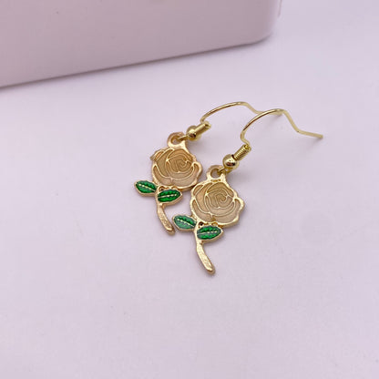 Colourful Rose Earrings