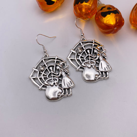 Spider Witch Cobweb Earrings