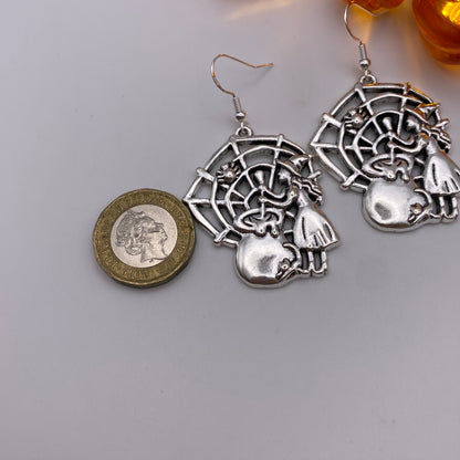 Spider Witch Cobweb Earrings