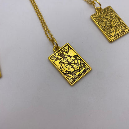 Gold Image Tarot Card Necklaces