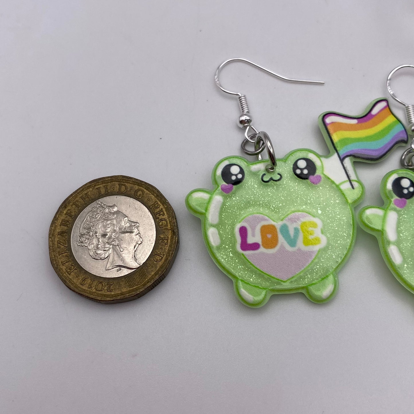 Supportive Rainbow Frog Earrings