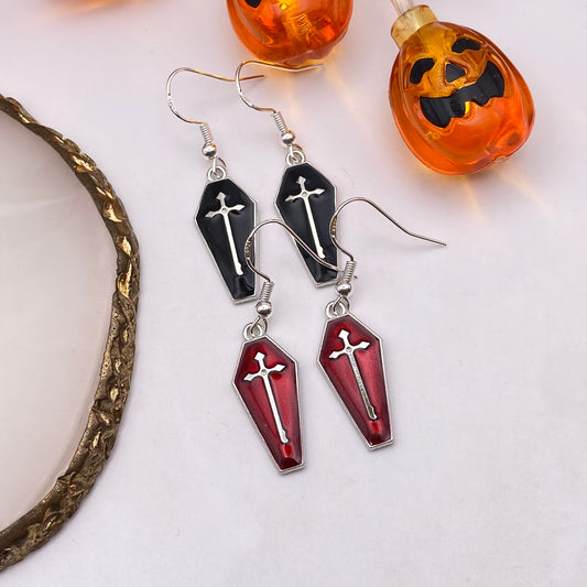 Cross Coffin Earrings