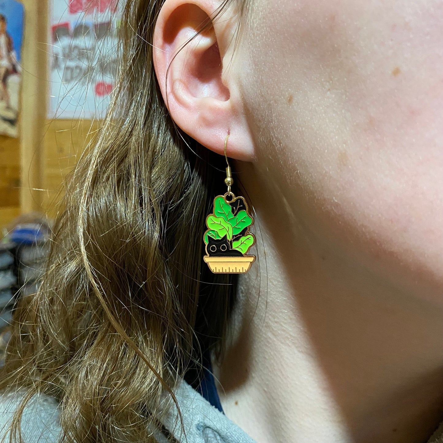 Lettuce Cat Earrings