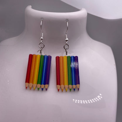 Rainbow Pencil Earrings